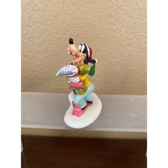 Disney Dept 56 “Stayover Goofy” Mickey & Goofy Christmas Accessory Figurine 2010 - Picture 2 of 11